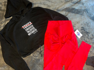 Toxica (crop top hoodies with drawstring)