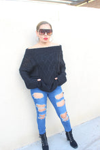 Load image into Gallery viewer, Black knit  sweater
