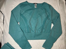 Load image into Gallery viewer, Teal Long sleeve￼ seamless set
